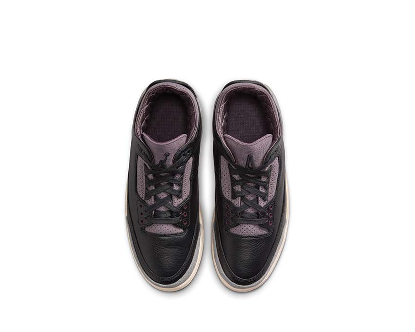 Jordan Air Jordan 3 Retro x A Ma Maniére Black Flat Pewter Violet Ore détail — tige elephant print