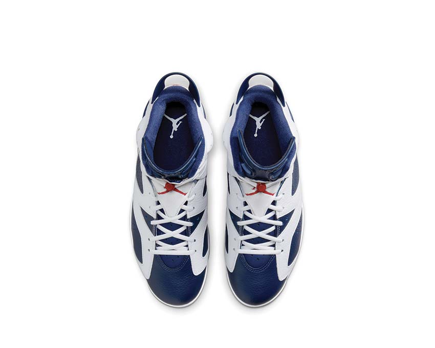 Jordan Air Jordan 6 Retro Carmine White Red Navy détail — tige cuir et filet