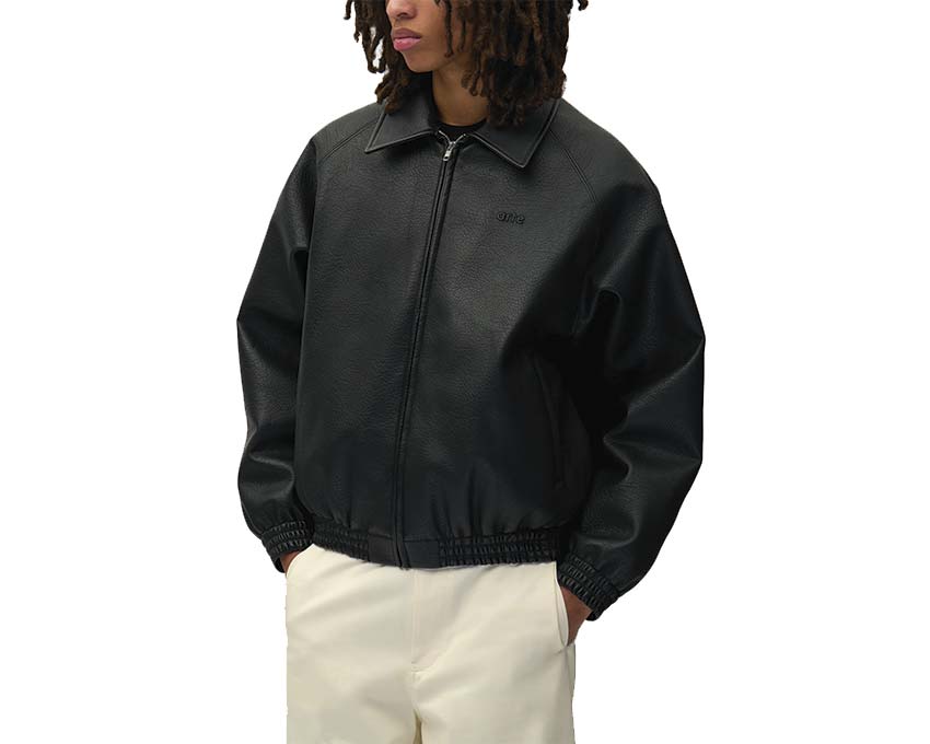 Arte Basic Leather Jacket vista lateral — chaqueta cuero unisex corte clásico