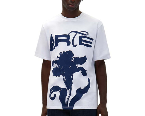 Arte Big Flower T-shirt White — t-shirt uomo grande fiore stampato