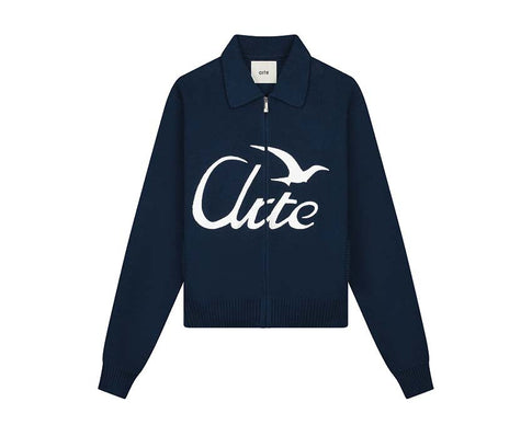 Arte Bird Logo Knit Navy — maglia unisex logo uccello