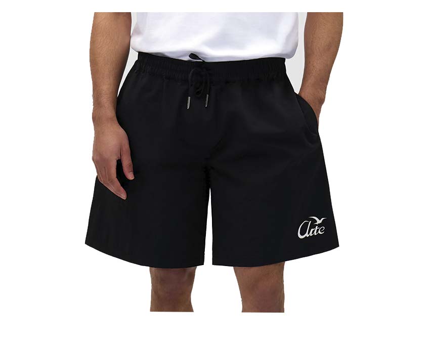 Arte Birds Logo Shorts Noir — short homme motif oiseaux brodé