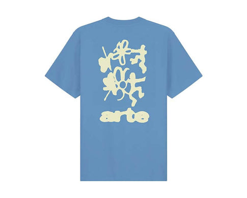 Arte Blurry Back Print Bleu — t-shirt homme imprimé flou dos graphique