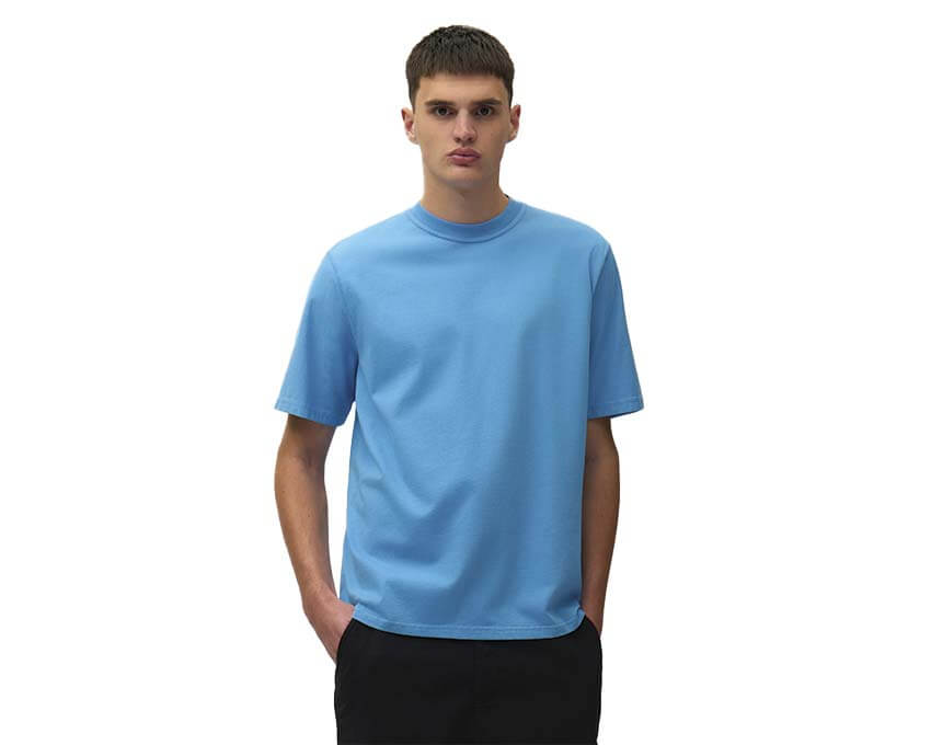 Arte Blurry Back Print Bleu vue latérale — t-shirt homme coupe regular