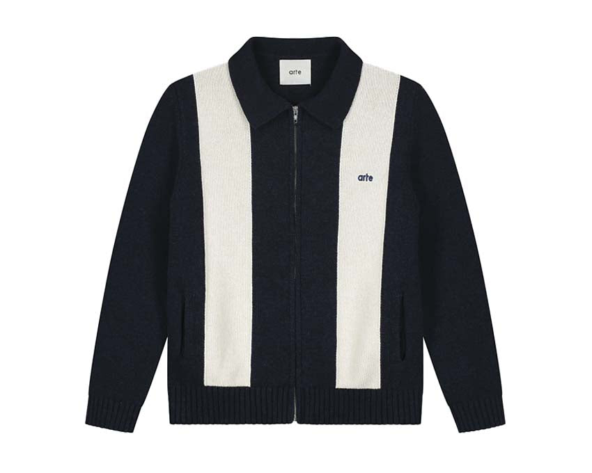 Arte Cardigan Blue — men's blue buttoned cardigan
