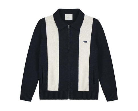 Arte Cardigan Blue — men's blue buttoned cardigan