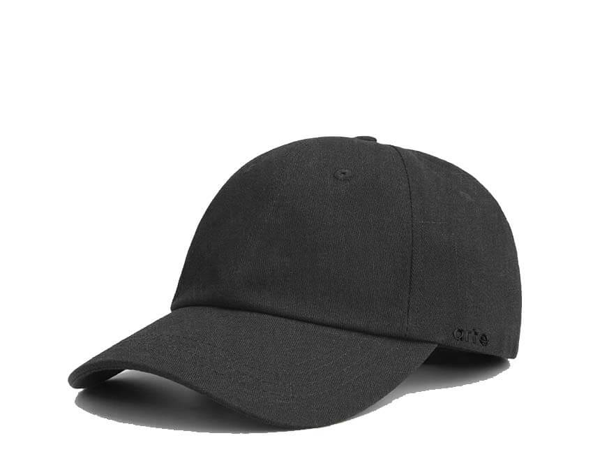 Arte Linen Cap Schwarz — Unisex-Kappe Leinen leicht Arte-Logo bestickter
