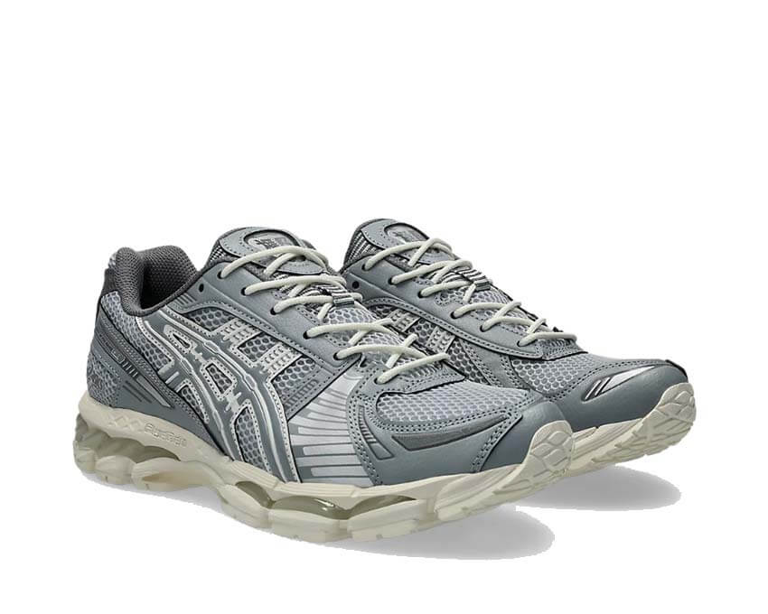 Asics Gel Kayano 12.1 Piedmont Grey vue latérale — tige mesh vintage