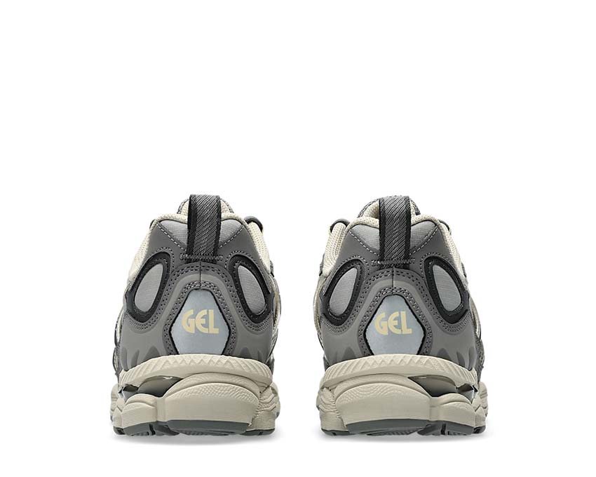 Asics Gel-NYC Utility Steeple Grey/Graphite détail — mesh et overlay utilitarian