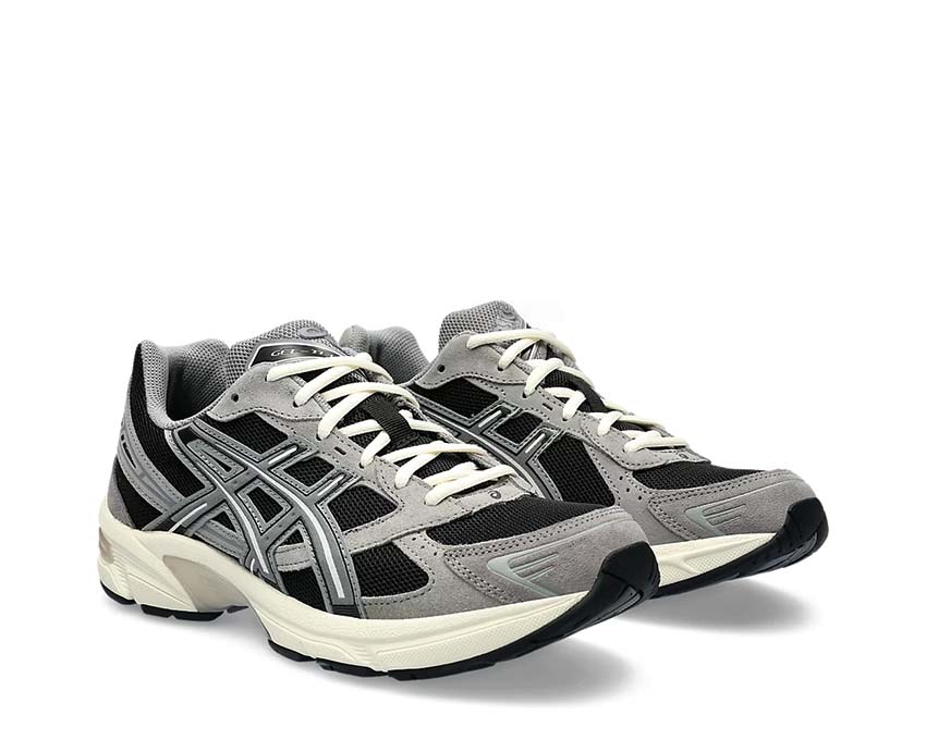 Asics Gel 1130 Black/Carbon vue latérale — tige mesh et overlay rétro