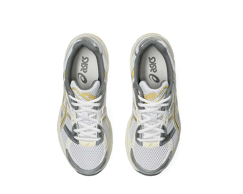 Asics Gel 1130 Faded Yellow White/Faded Yellow vista trasera — amortiguación Gel talón retro