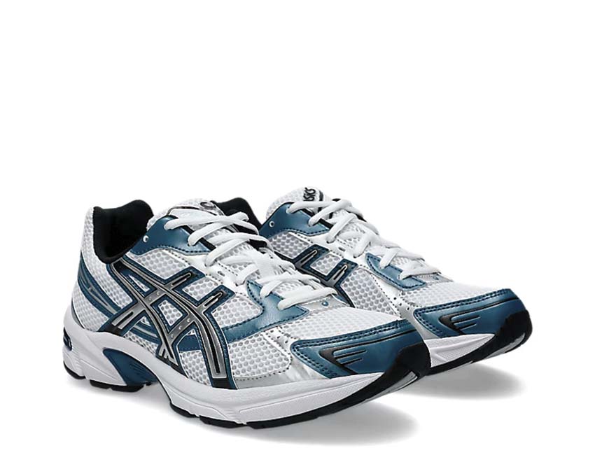 Asics Gel 1130 White/Restful Teal vue latérale — tige mesh et overlay rétro