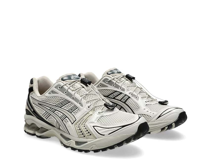 Asics Gel Kayano 14 Smoke Grey/Smoke Grey vue latérale — tige mesh et cuir
