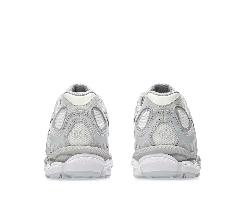 Asics Gel NYC Cream/Cloud Grey détail — mesh et cuir cloud vintage