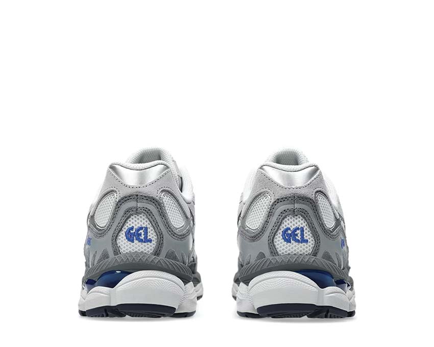 Asics Gel NYC Glacier Grey/Gravel detalle — mesh y cuero glacier urbano