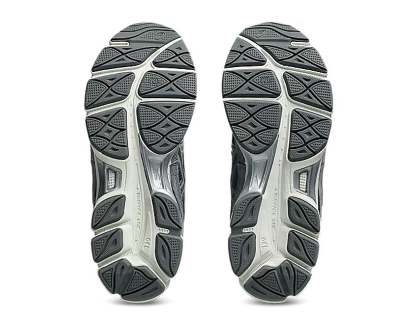 Asics Gel NYC Steel Grey / Carrier Grey arrière — amorti GEL talon vintage homme