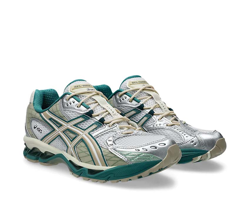 Asics Gel Nimbus 10.1 White/Rainy Lake vue latérale — tige mesh respirante