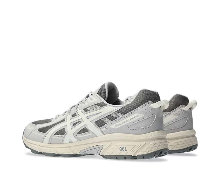 Asics Gel Venture 6 Clay Grey/Cream sole — trail grip and Gel cushioning