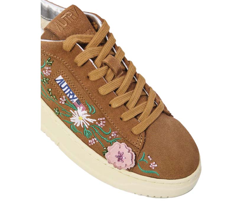 Autry Dallas Low W Floral vue latérale — cuir crème motif floral Autry Dallas