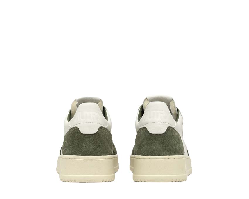 Autry Medalist Low Goat Suede White Military suela — suela de goma vintage