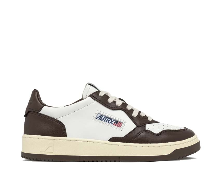 Autry Medalist Low White Chestnut — zapatilla hombre cuero blanco y marrón