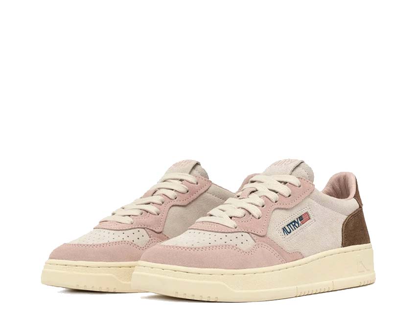 Autry Medalist Low W Nubuck Suede Nugget Loft side view — leather and suede