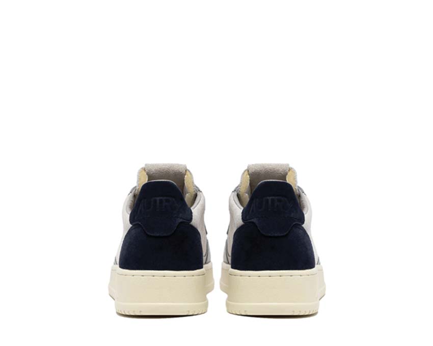 Autry Medalist Low Tric Suede Loft Sky Blue detail — tricolour embroidery