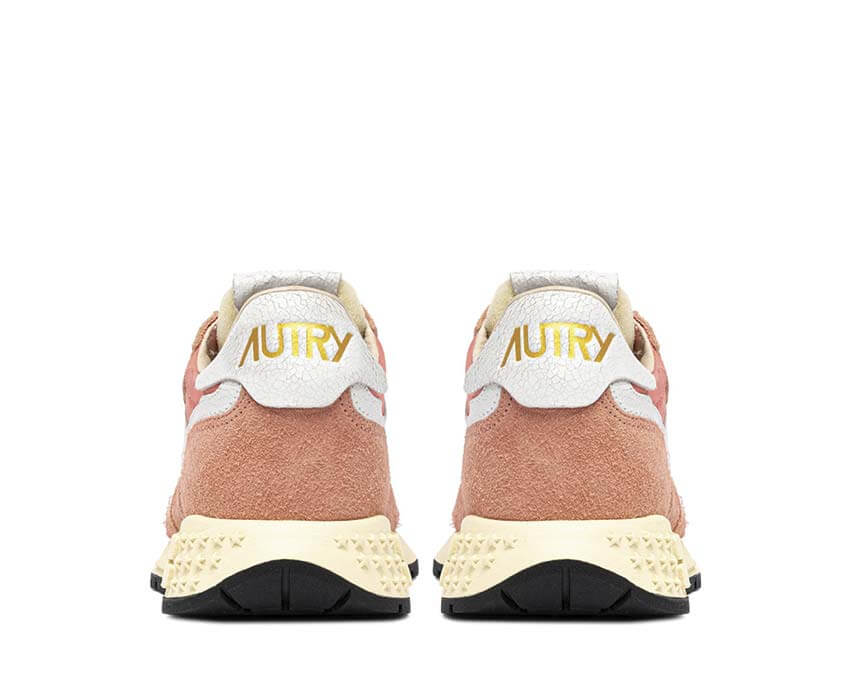 Autry Reelwind Low Peach détail — logo Autry mesh pêche Reelwind