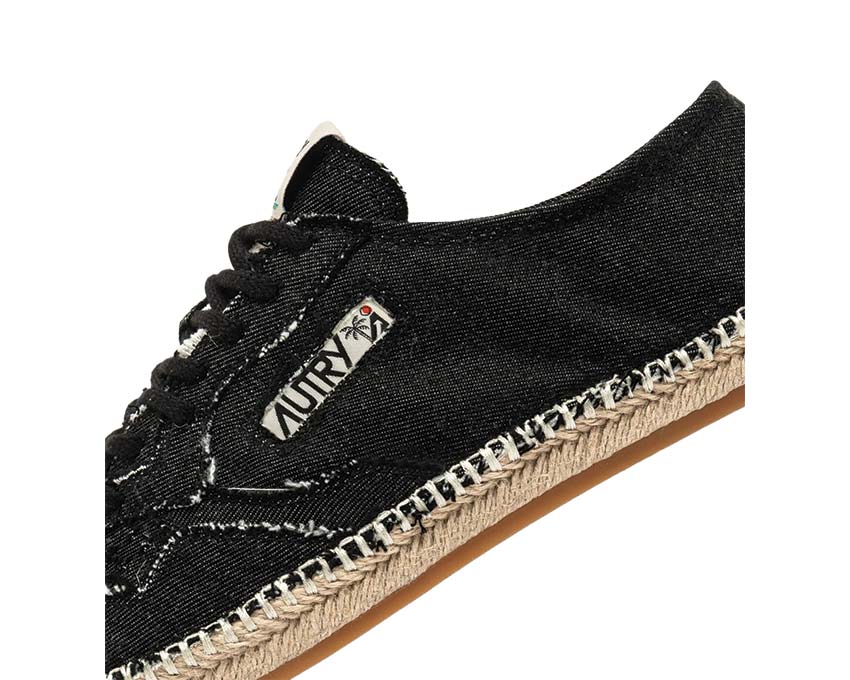 Autry Sandy Black Canvas vue latérale — toile canvas noir Sandy espadrilles femme