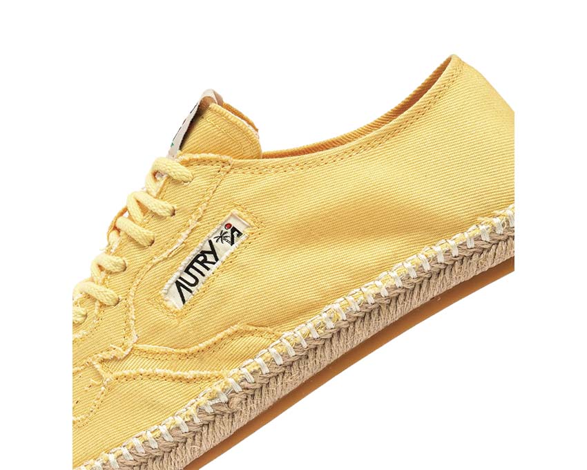 Autry Sandy Espadrilles Jaune Pastel vue latérale — toile jaune pastel corde naturelle