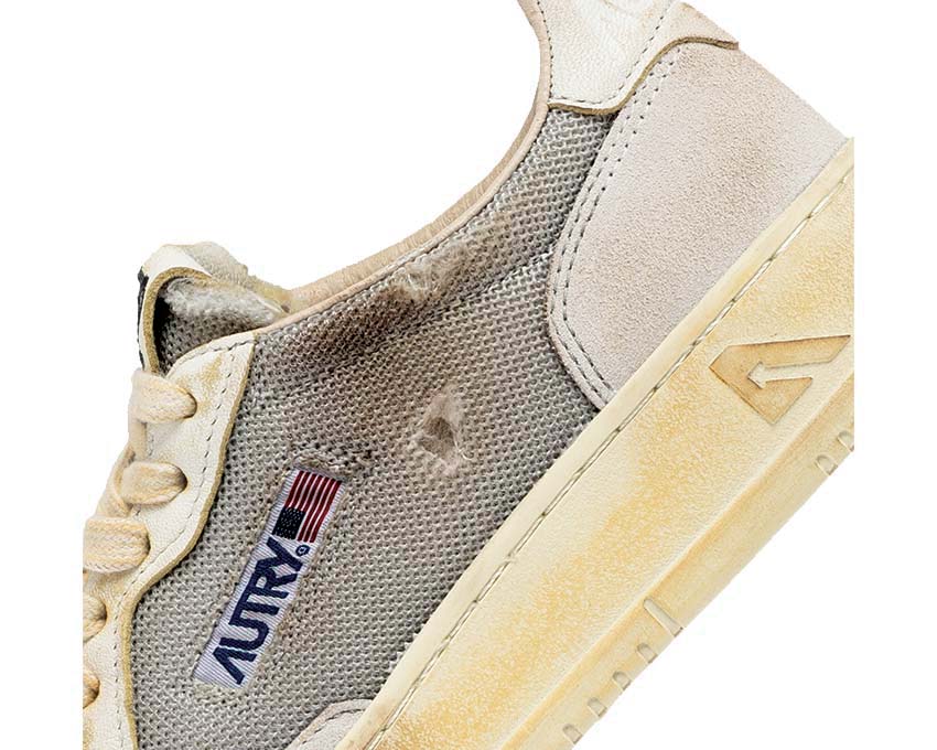 Autry Super Vintage Low Dragon Goat Sepia White vista laterale — motivo drago