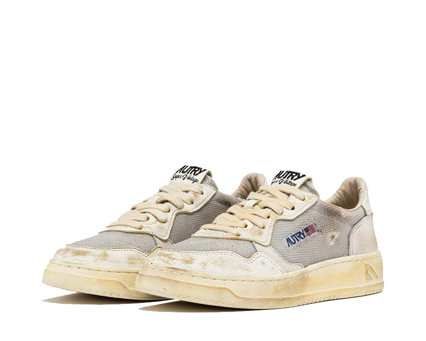 Autry Super Vintage Low Dragon Oat Grey White suola — suola in gomma