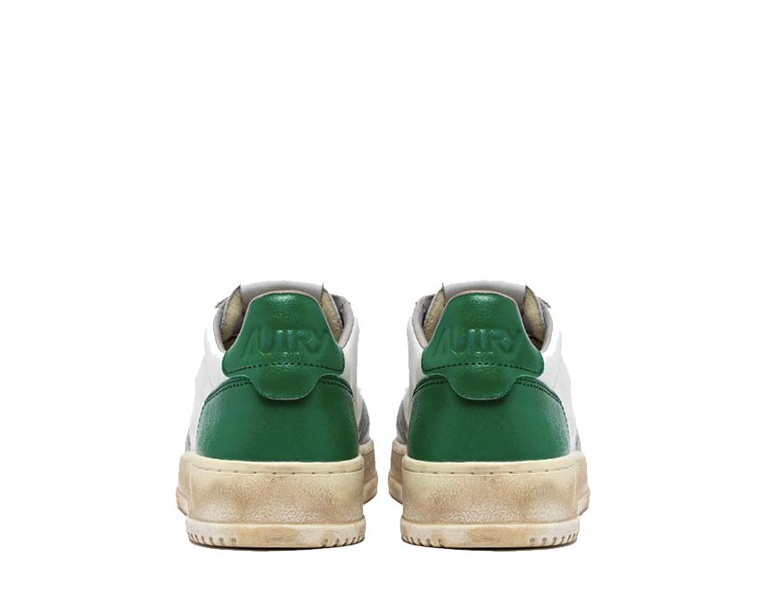 Autry Super Vintage Low Leat White Green Grey Detail — pannelli