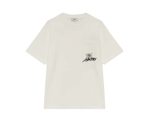 Autry T-Shirt Main Cotton White — t-shirt homme coton blanc logo Autry brodé