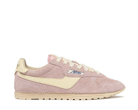 Autry Windspin W Low Suede/Cuir Rose — sneaker femme daim rose sport vintage
