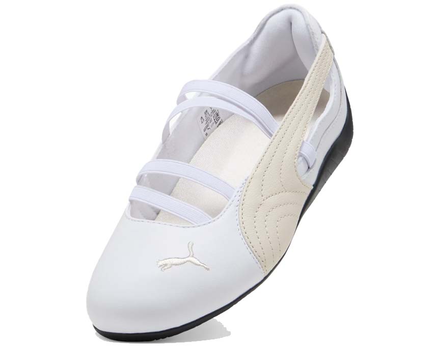 Puma Speedcat Ballet Blanc vue latérale — cuir blanc neige Speedcat femme