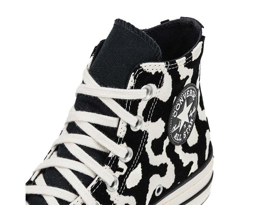 Converse Chuck 70 Hi Black Egret vista laterale — tela nera bi-tone