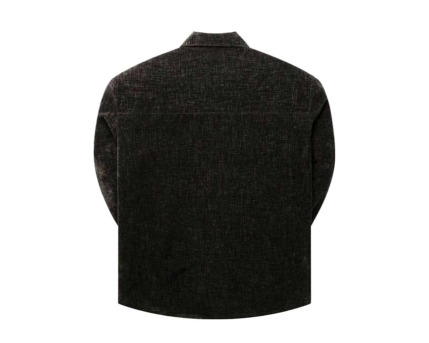 Daily Paper Hakim Velvet Shirt Black vue latérale — velours texturé noir