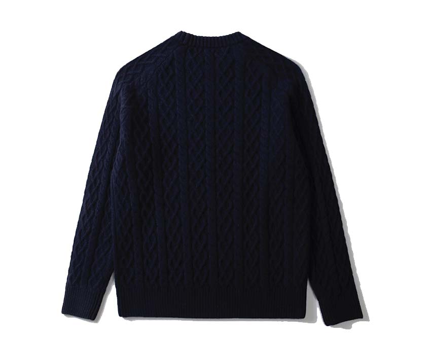 Edmmond Studios 10 Years Sweater Plain Navy vue latérale — tricot bleu marine