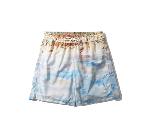 Edmmond Studios Beach Day Shorts Plain Blue — short homme coton plage