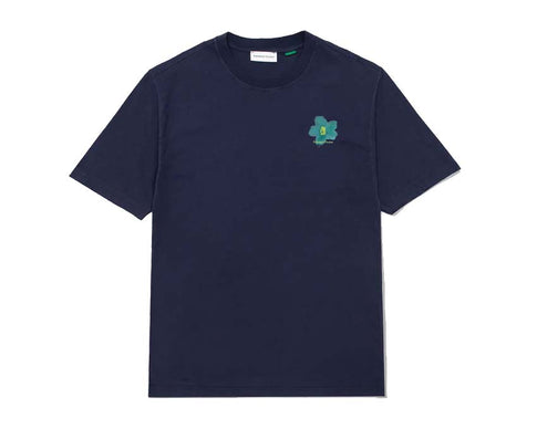Edmmond Studios Garden Tee Plain Navy — t-shirt unisex cotone motivo giardino