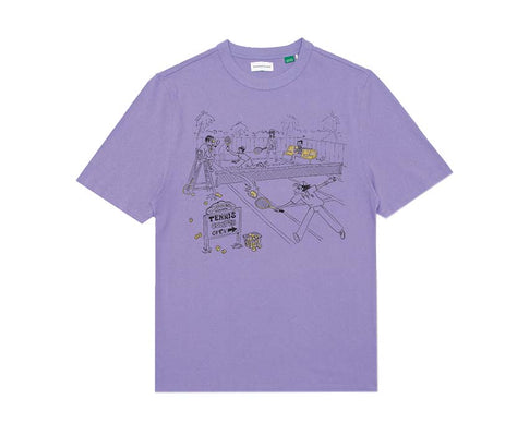 Edmmond Studios Tennis Courts Tee Light Purple — men's t-shirt tennis court motif