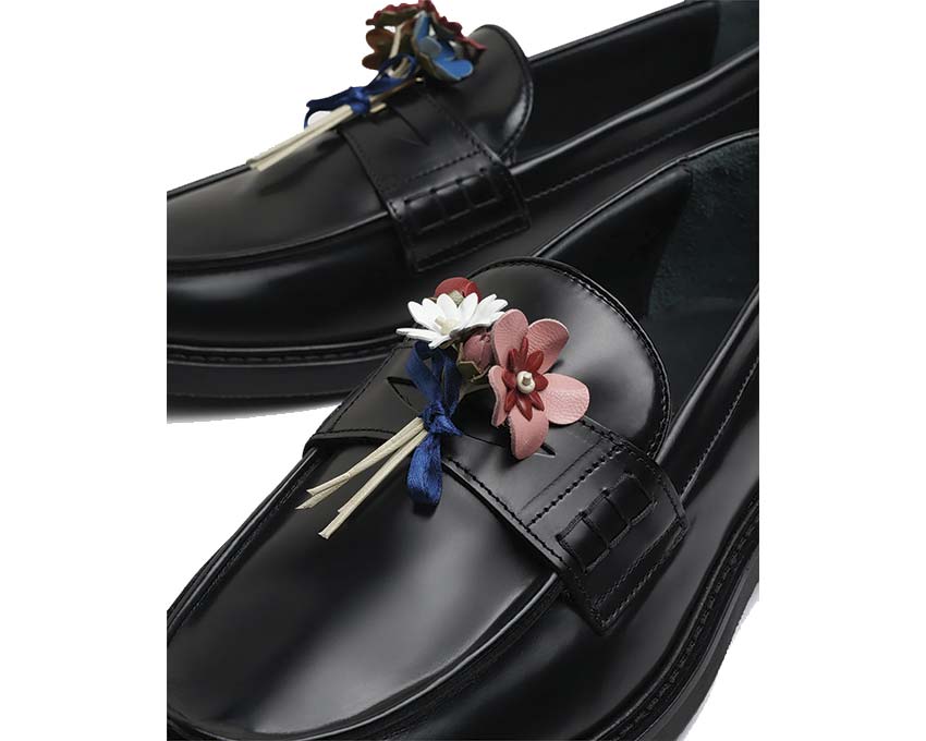 Filling Pieces Loafer Bouquet Black vista laterale — pelle piena