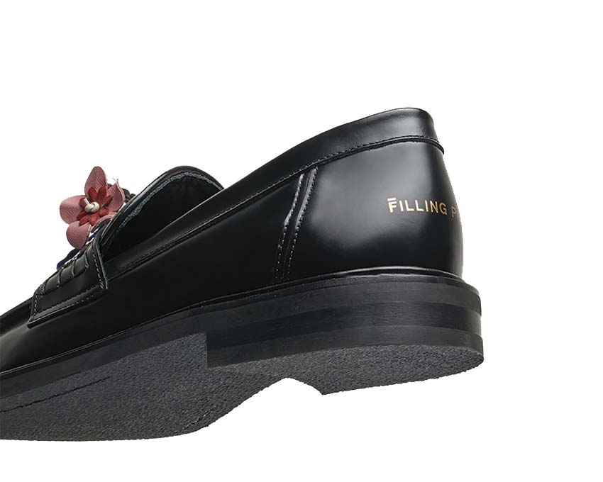Filling Pieces Loafer Bouquet Black suola — suola in pelle cucita