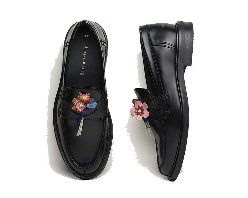 Filling Pieces Loafer Bouquet Black dettaglio — finiture artigianali