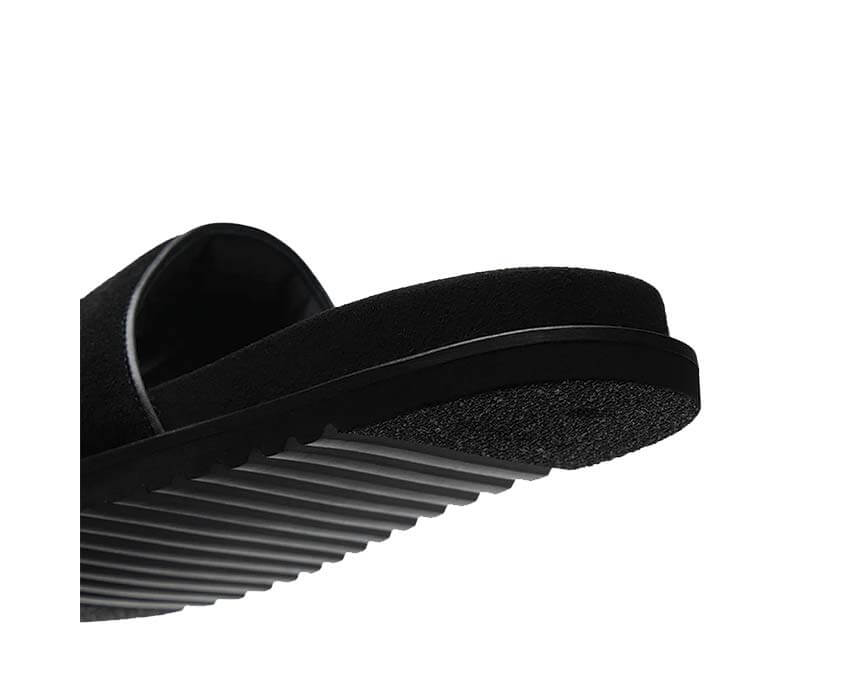 Filling Pieces Pool Slide Knot Black vue latérale — bride nœud cuir