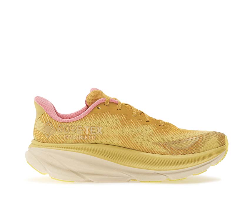 HOKA Clifton 9 GTX Varsity Yellow suela — amortiguación maximal