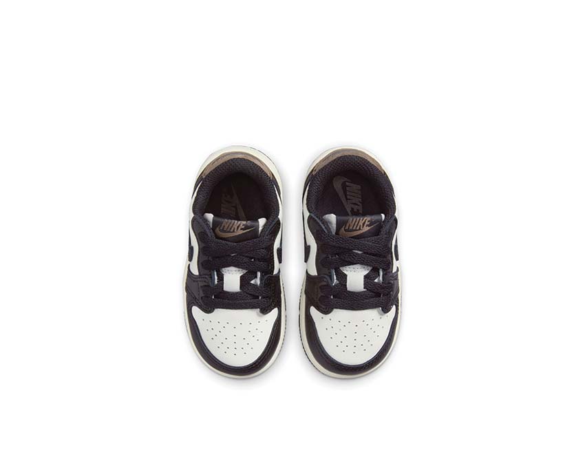 Jordan 1 Retro Low OG TD Mocha Sail detalle — cuero dark mocha Jordan
