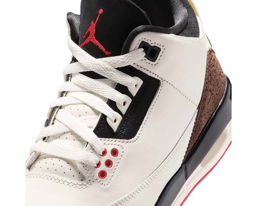 Air Jordan 3 Retro GS World's Best Dad vue latérale — elephant print cuir blanc