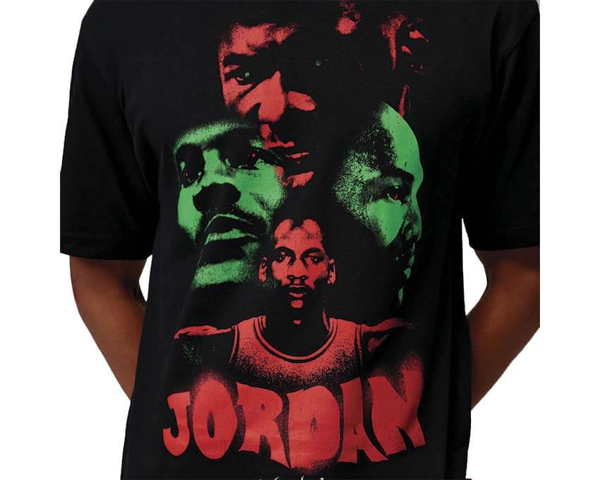 Jordan Brooklyn Movie 85 Crew T-Shirt Black détail — graphique Movie 85 Jordan coton